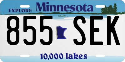 MN license plate 855SEK