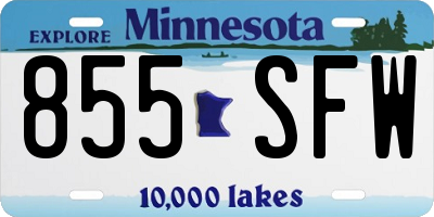 MN license plate 855SFW