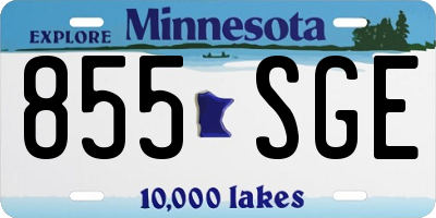 MN license plate 855SGE