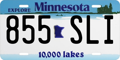 MN license plate 855SLI