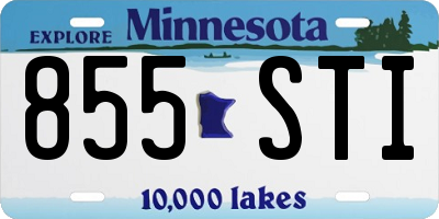 MN license plate 855STI
