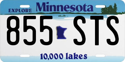 MN license plate 855STS