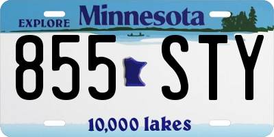 MN license plate 855STY