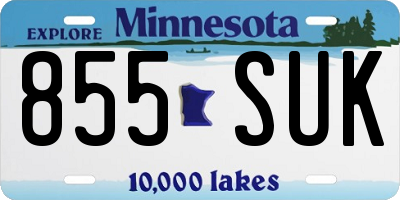 MN license plate 855SUK