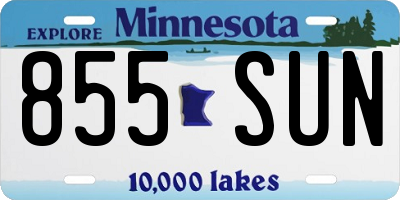 MN license plate 855SUN