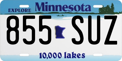 MN license plate 855SUZ