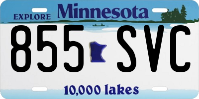MN license plate 855SVC