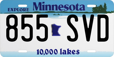 MN license plate 855SVD