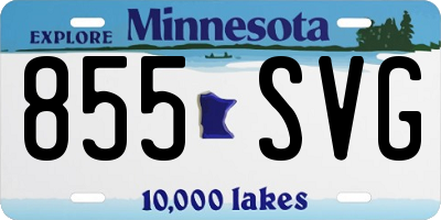 MN license plate 855SVG