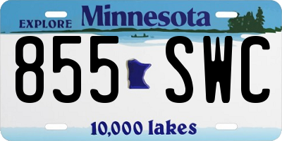 MN license plate 855SWC