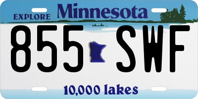 MN license plate 855SWF