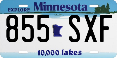 MN license plate 855SXF