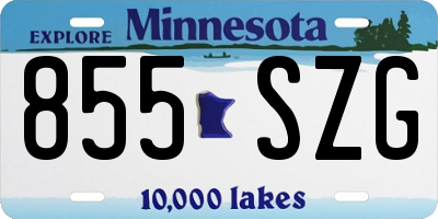 MN license plate 855SZG