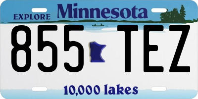 MN license plate 855TEZ