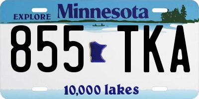 MN license plate 855TKA