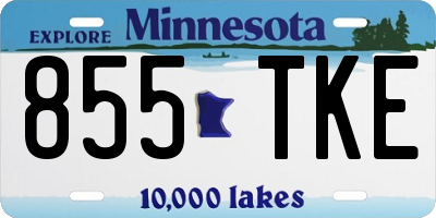 MN license plate 855TKE