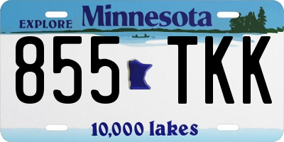 MN license plate 855TKK
