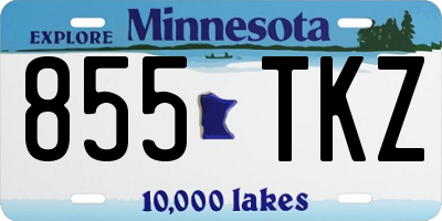 MN license plate 855TKZ