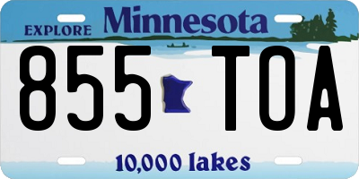 MN license plate 855TOA