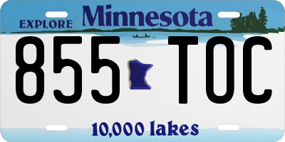 MN license plate 855TOC