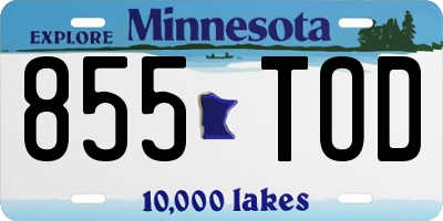 MN license plate 855TOD