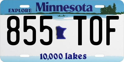 MN license plate 855TOF