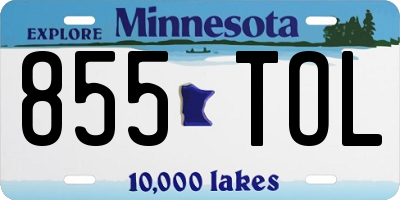 MN license plate 855TOL