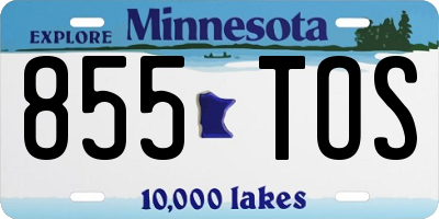 MN license plate 855TOS