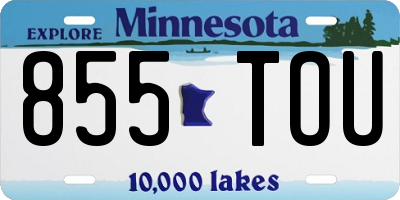 MN license plate 855TOU