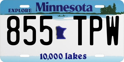 MN license plate 855TPW