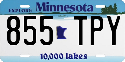 MN license plate 855TPY