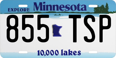 MN license plate 855TSP