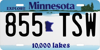 MN license plate 855TSW
