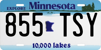 MN license plate 855TSY