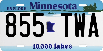 MN license plate 855TWA