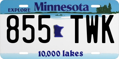 MN license plate 855TWK
