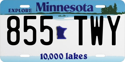 MN license plate 855TWY