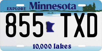 MN license plate 855TXD