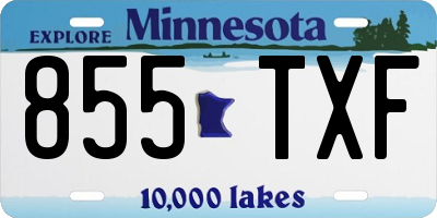 MN license plate 855TXF