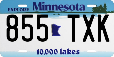 MN license plate 855TXK