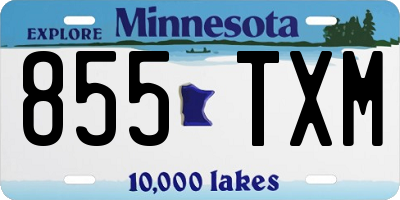MN license plate 855TXM