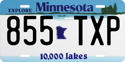 MN license plate 855TXP