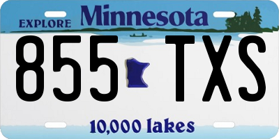 MN license plate 855TXS