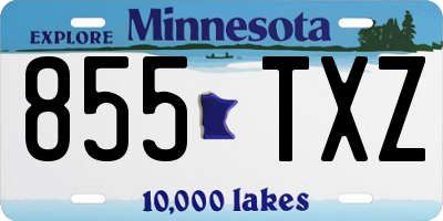 MN license plate 855TXZ