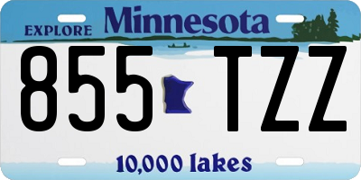 MN license plate 855TZZ