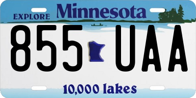 MN license plate 855UAA