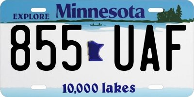 MN license plate 855UAF