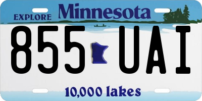 MN license plate 855UAI