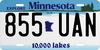 MN license plate 855UAN