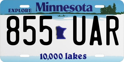 MN license plate 855UAR